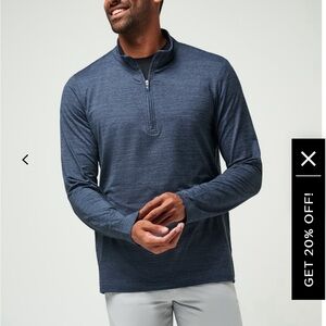 NWT Travis Mathew Havasu Quarter Zip - Vintage Indigo/Black Size M